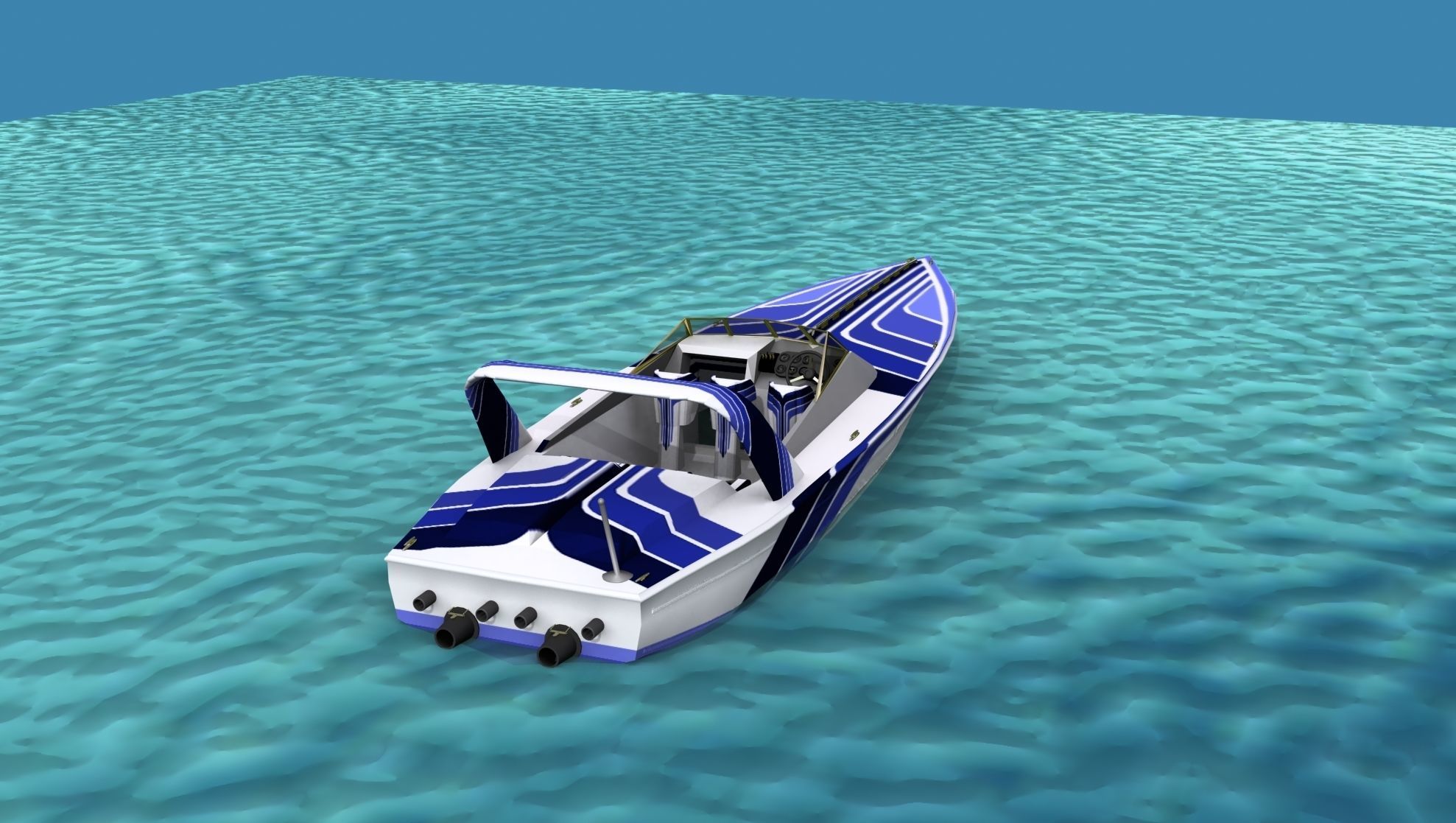 Phazer 38 Cigarette Boat V03 3D model_6