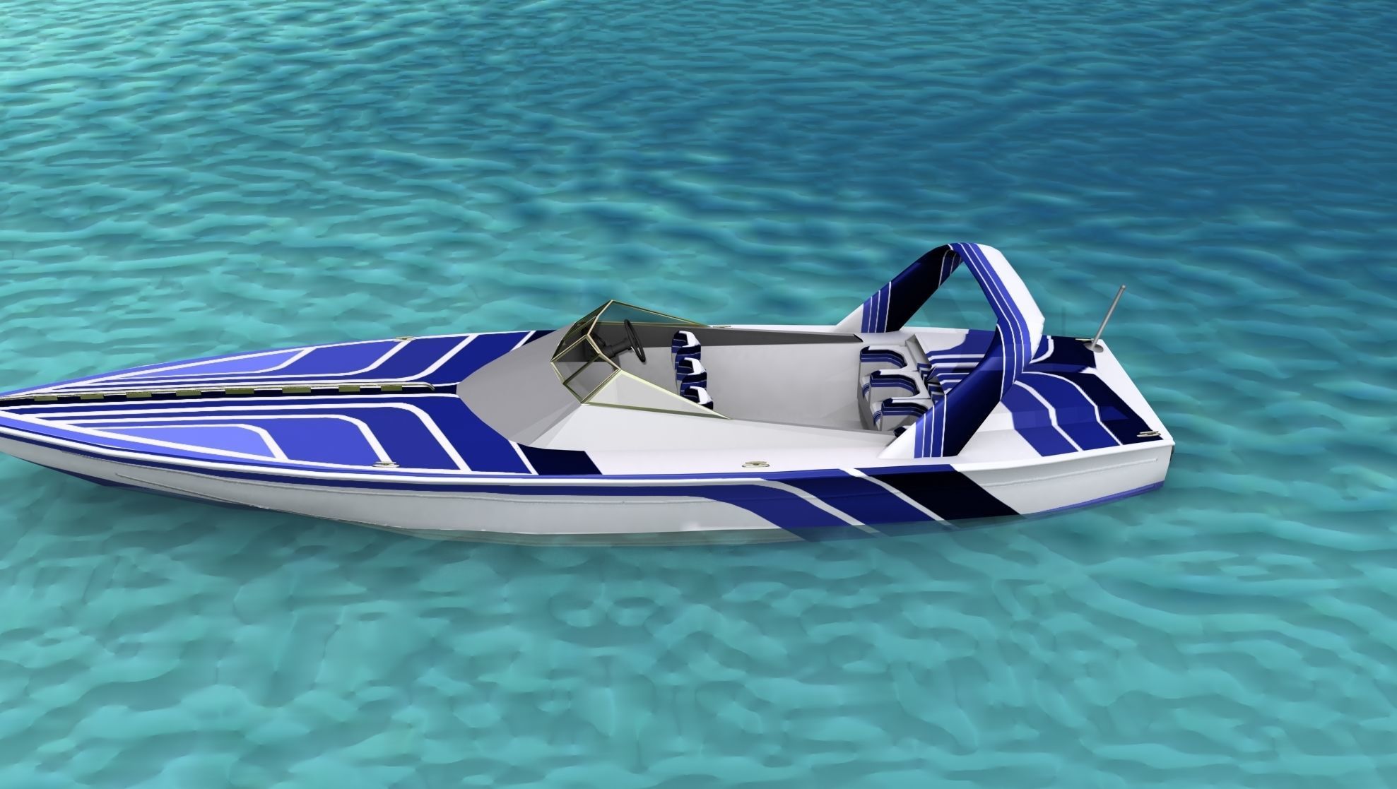 Phazer 38 Cigarette Boat V03 3D model_9