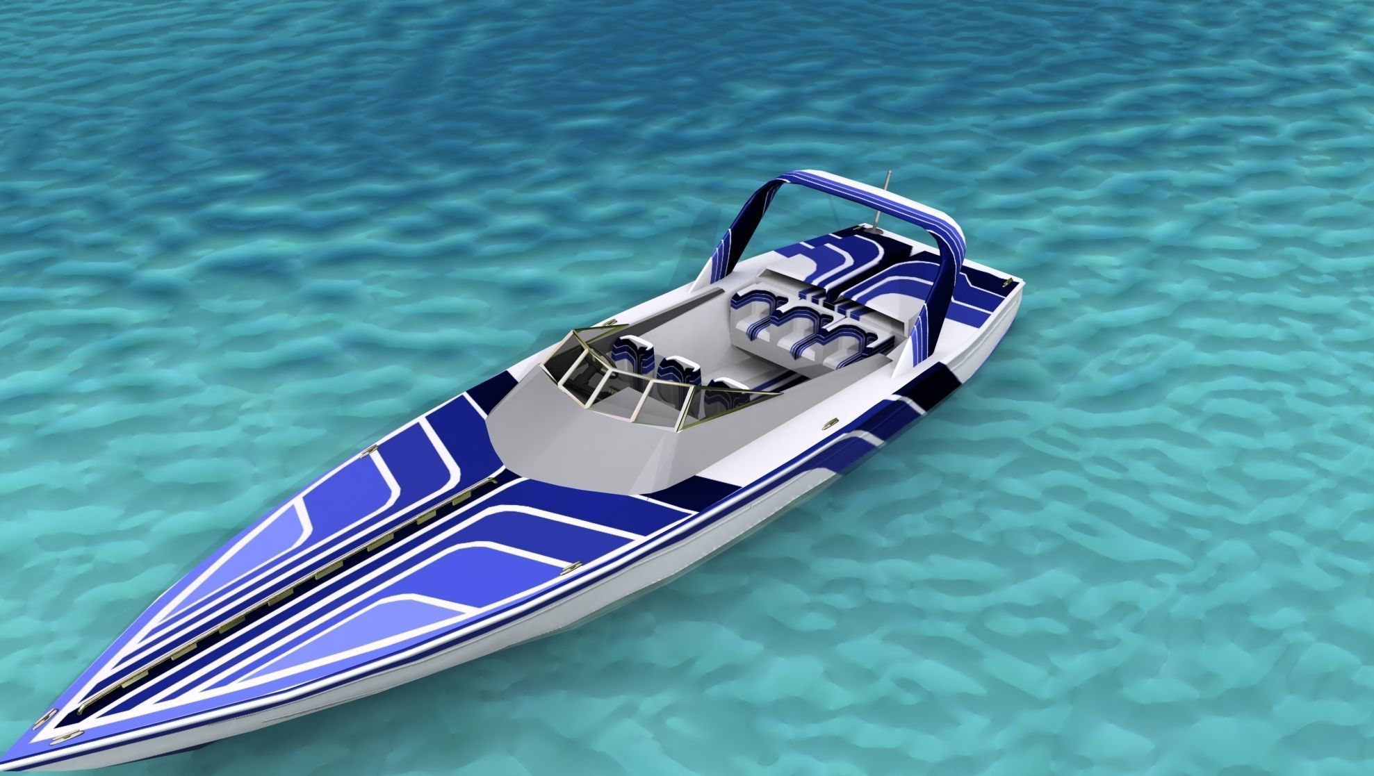 Phazer 38 Cigarette Boat V03 3D model_10