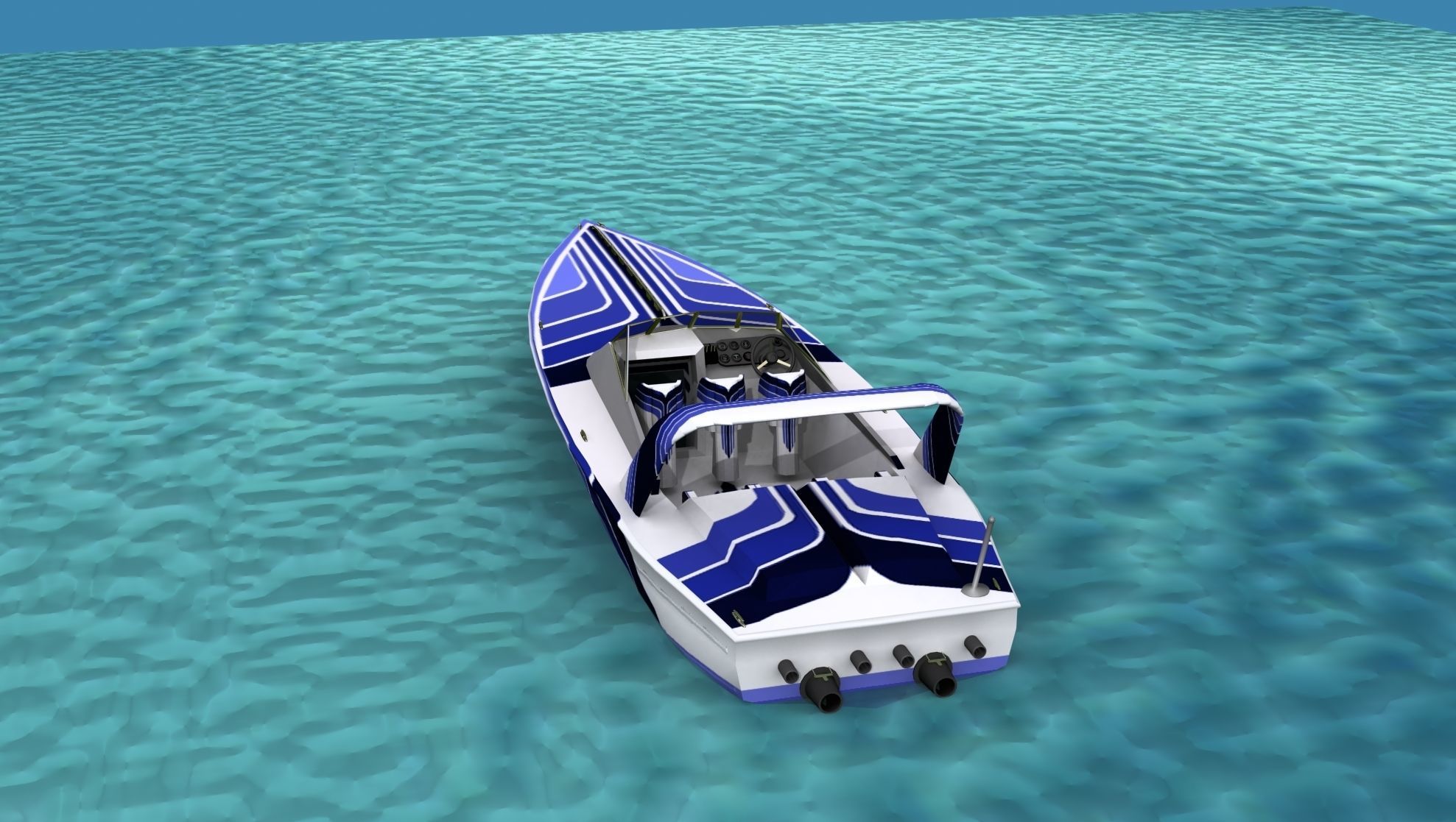 Phazer 38 Cigarette Boat V03 3D model_7