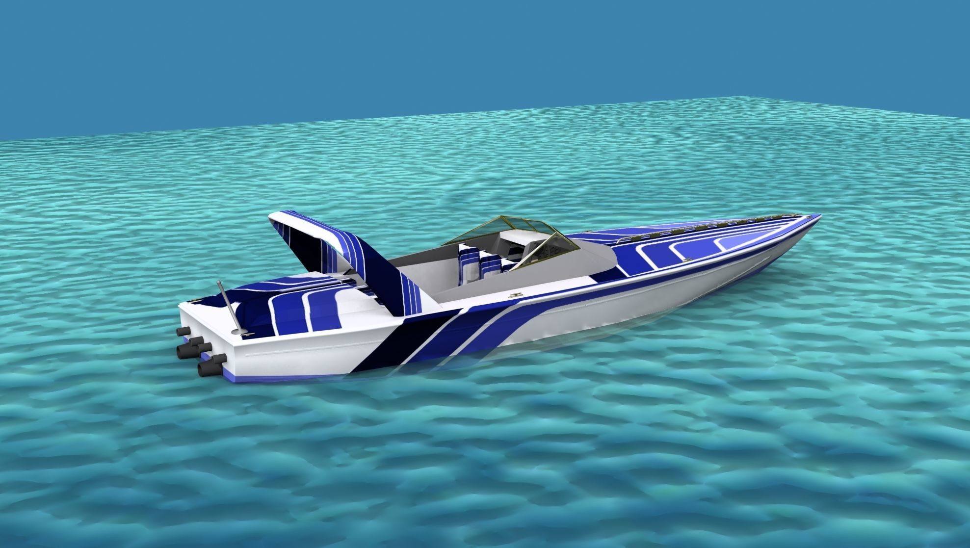 Phazer 38 Cigarette Boat V03 3D model_5