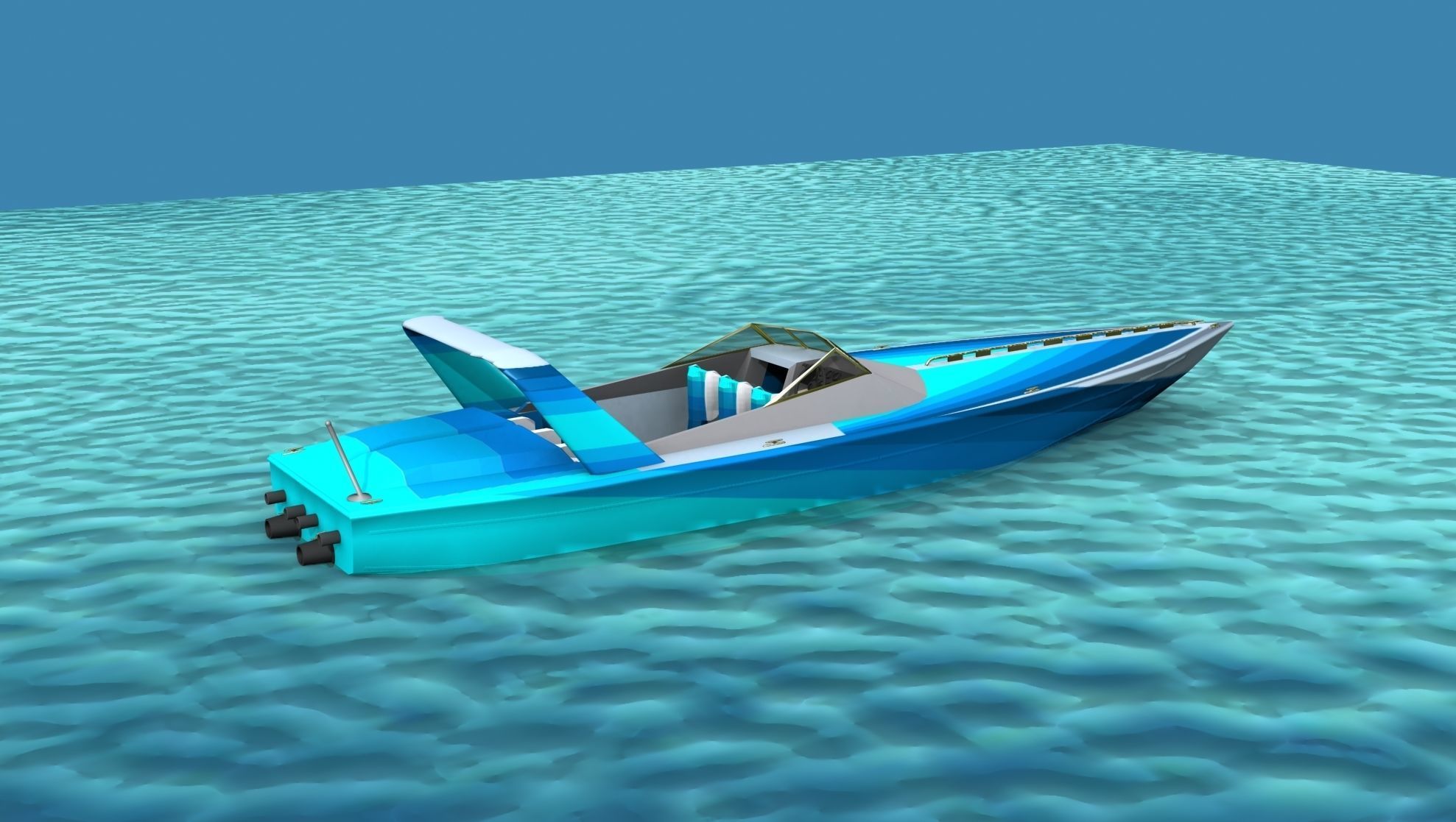 Phazer 38 Cigarette Boat V05 3D model_5