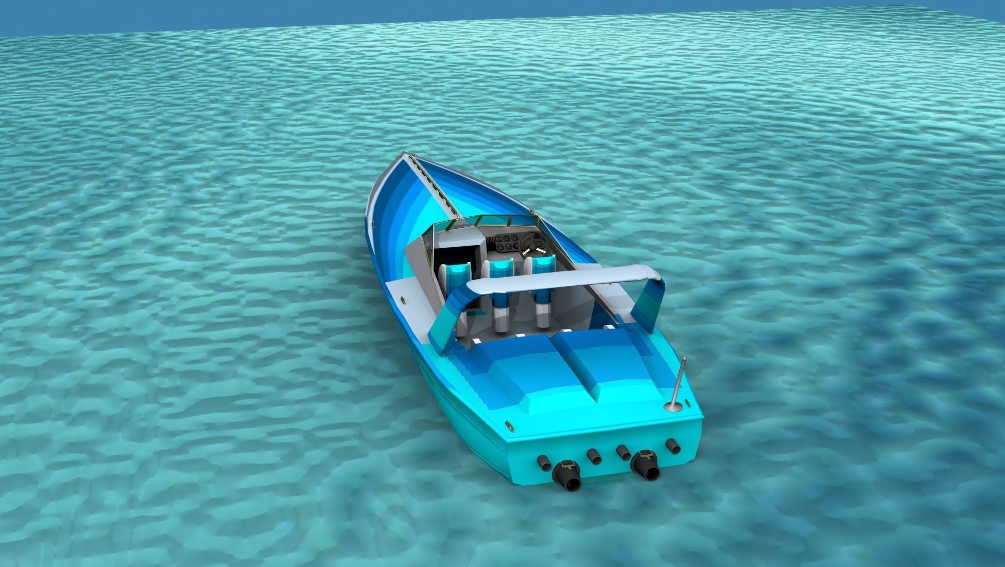 Phazer 38 Cigarette Boat V05 3D model_7