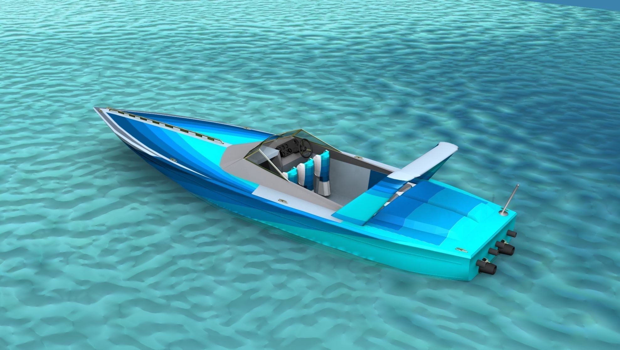 Phazer 38 Cigarette Boat V05 3D model_8
