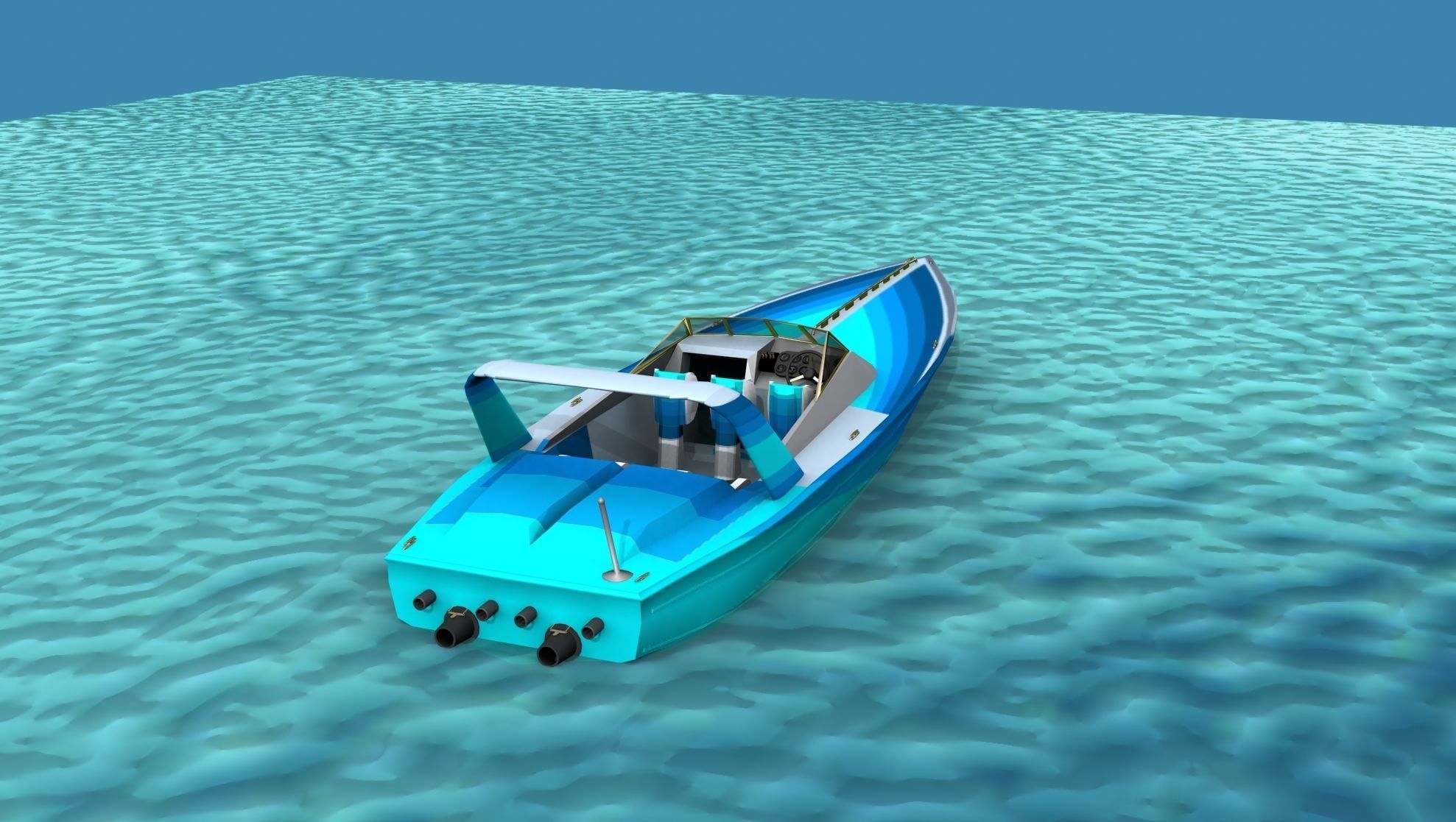 Phazer 38 Cigarette Boat V05 3D model_6