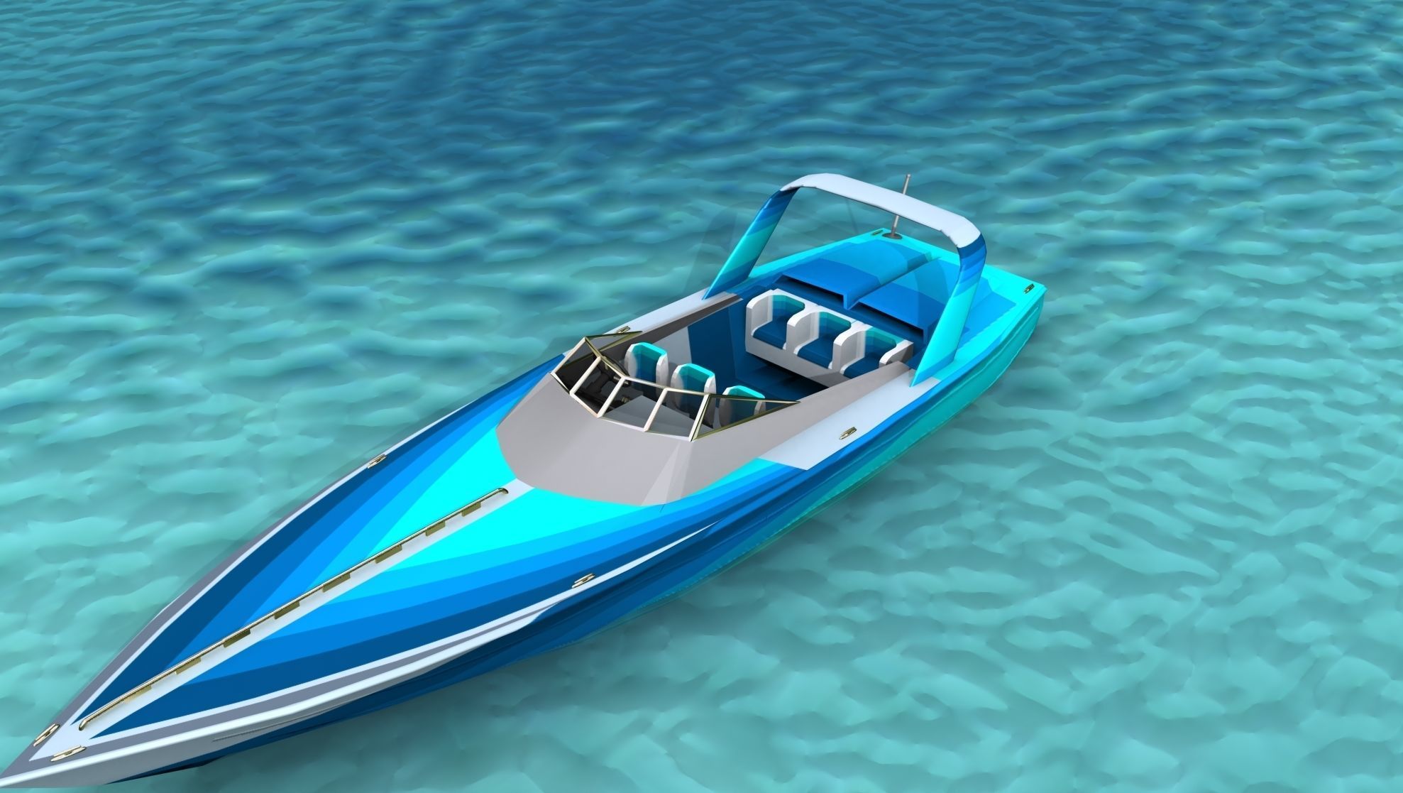 Phazer 38 Cigarette Boat V05 3D model_10
