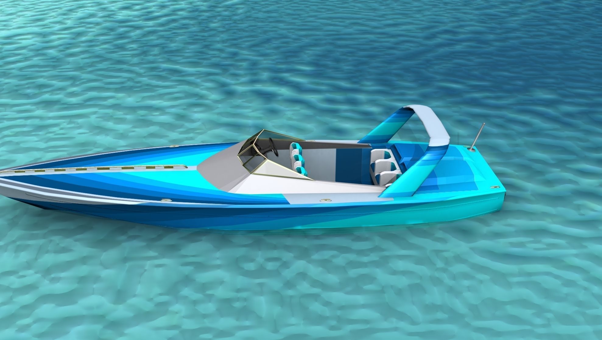 Phazer 38 Cigarette Boat V05 3D model_9