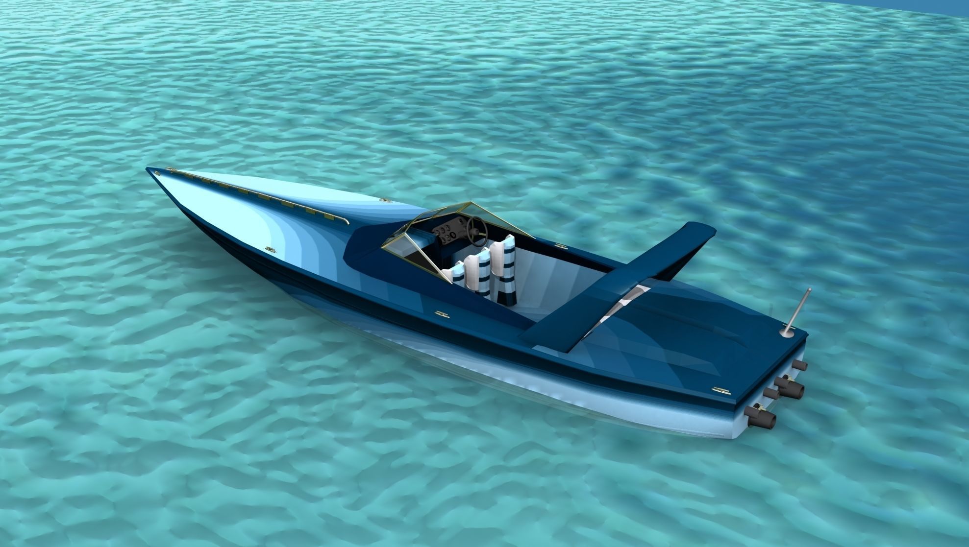 Phazer 38 Cigarette Boat V07 3D model_8