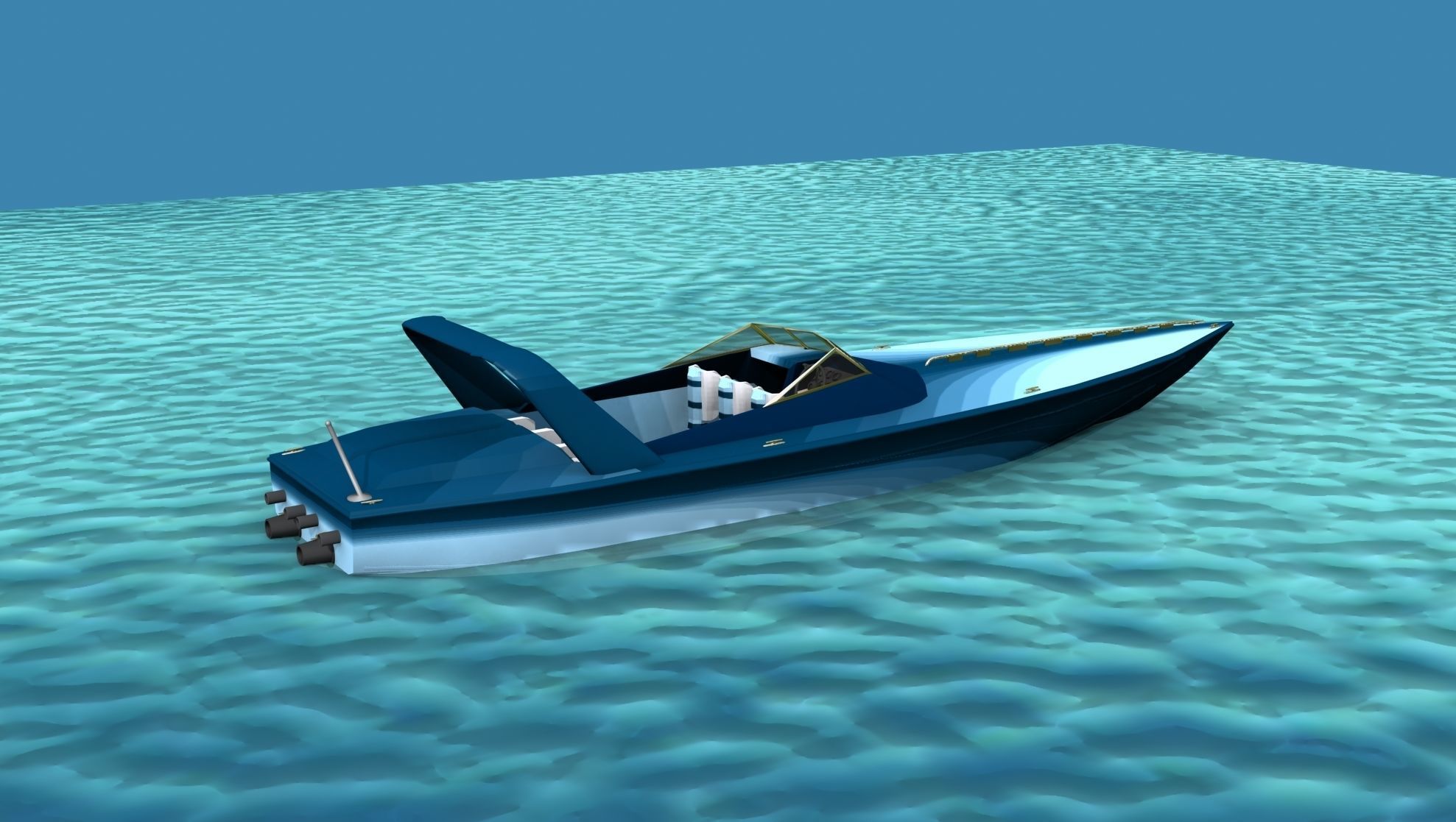 Phazer 38 Cigarette Boat V07 3D model_5