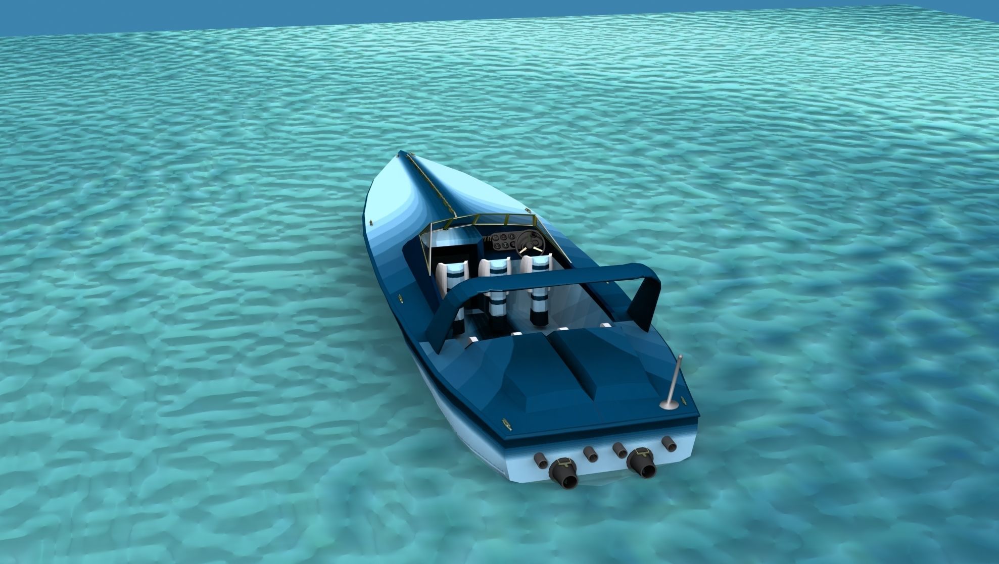 Phazer 38 Cigarette Boat V07 3D model_7