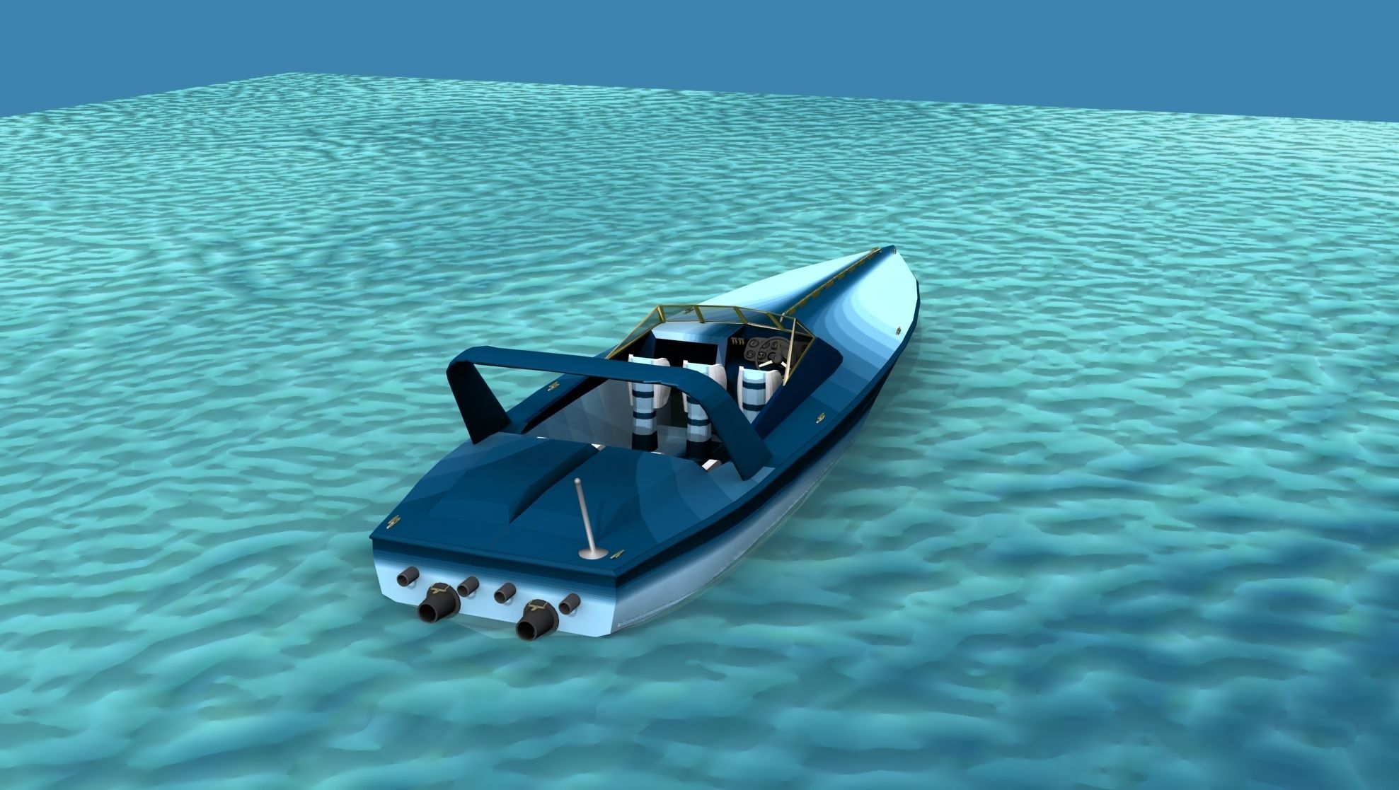 Phazer 38 Cigarette Boat V07 3D model_6