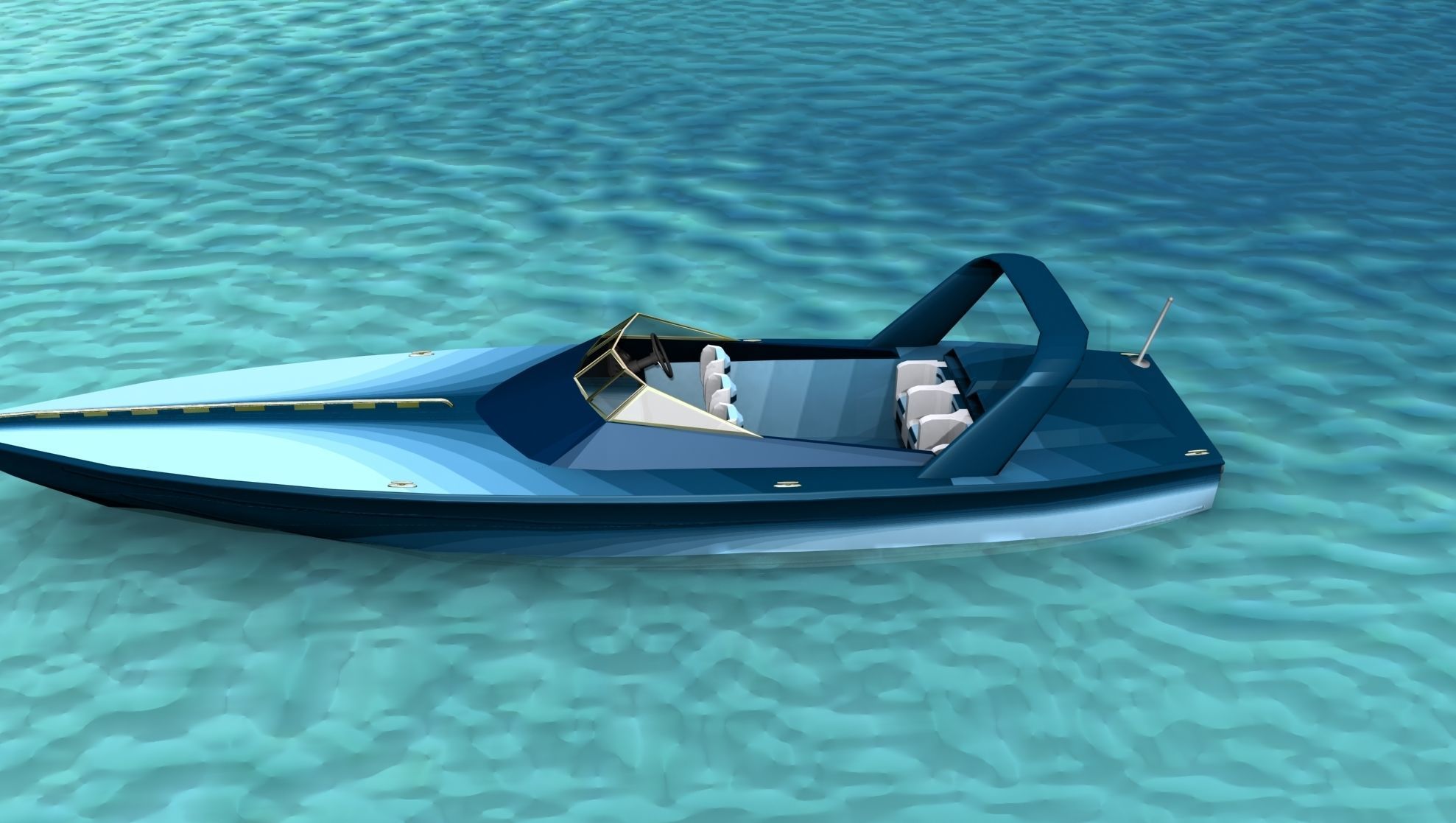 Phazer 38 Cigarette Boat V07 3D model_9