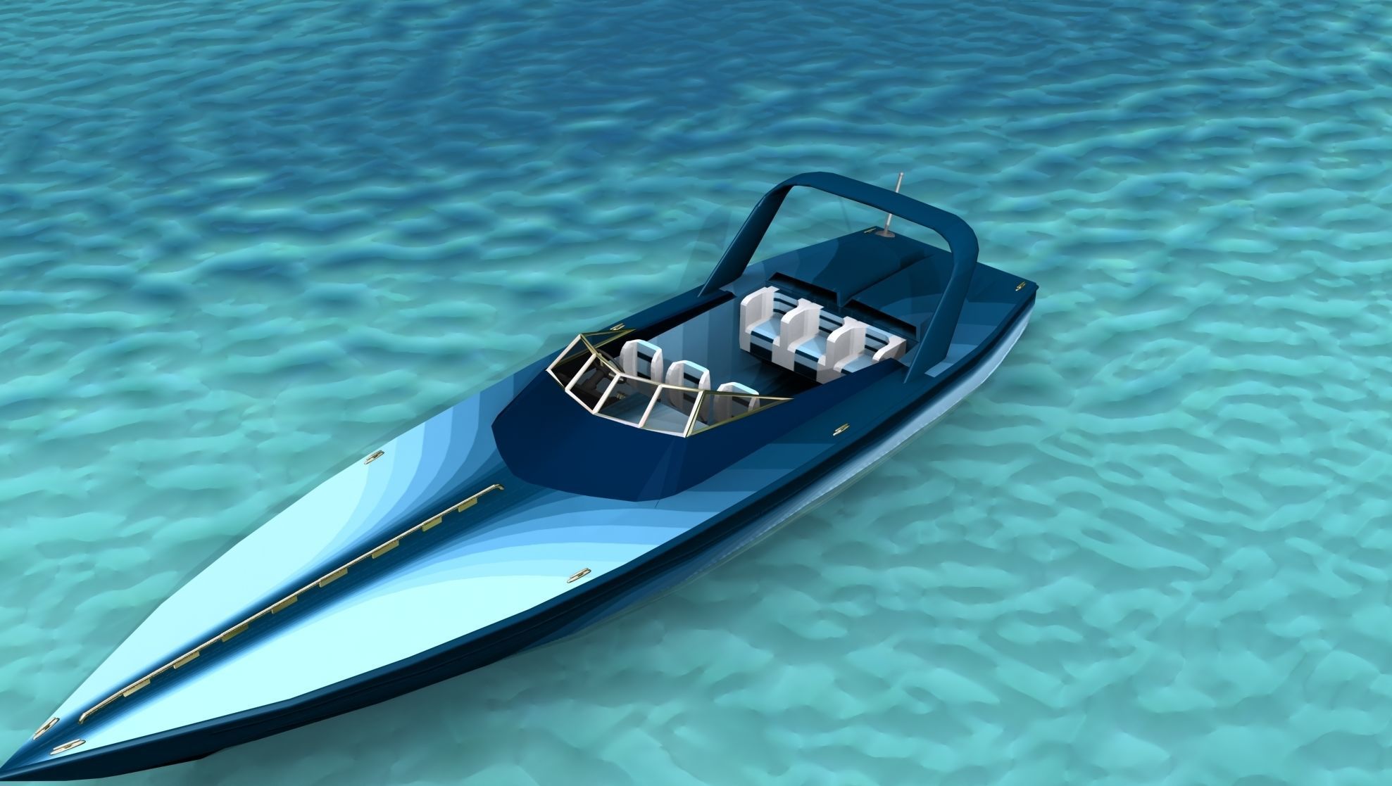 Phazer 38 Cigarette Boat V07 3D model_10