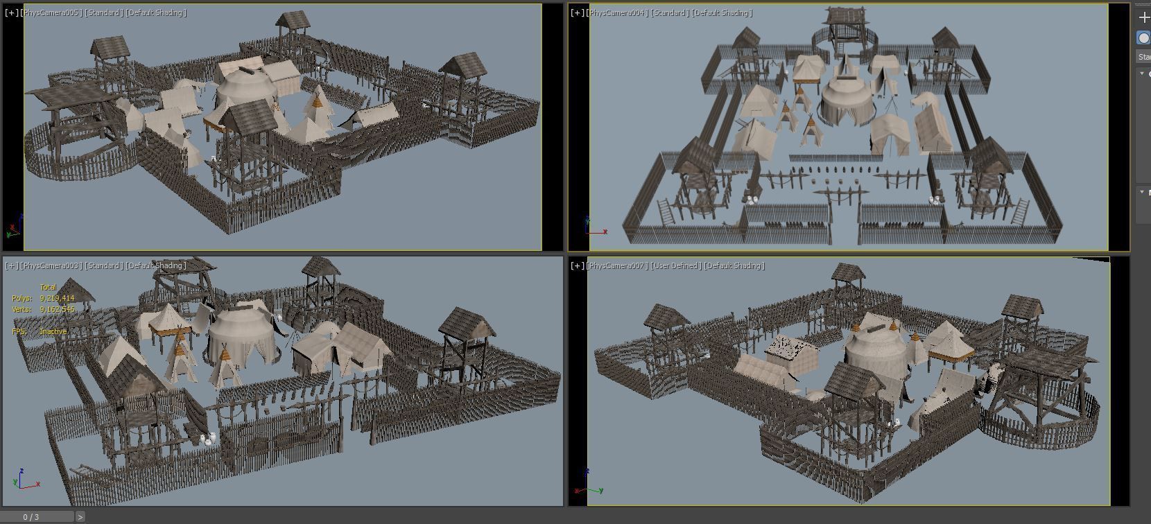 Set of medieval campaigns assets Low-poly 3D model_6