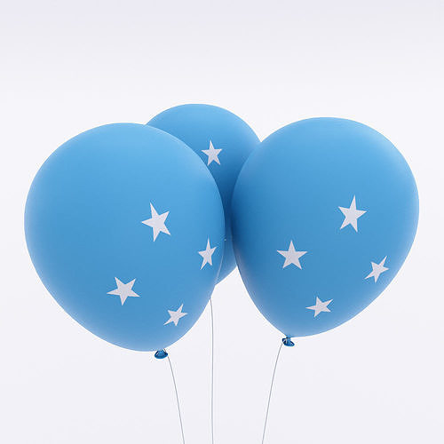 Federated States of Micronesia country balloon 3d model  Low-poly 3D model