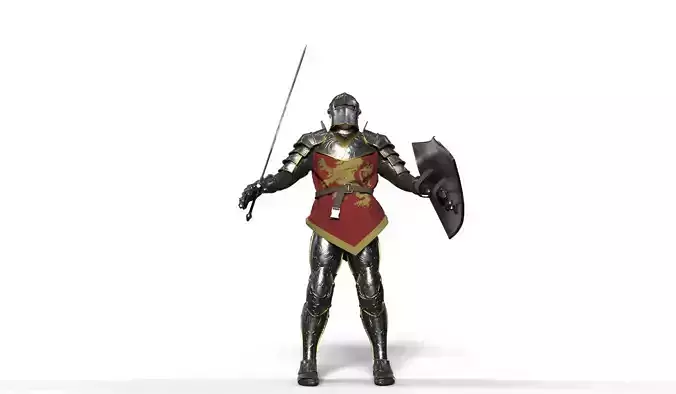 Knight With Sword and Shield 3D model