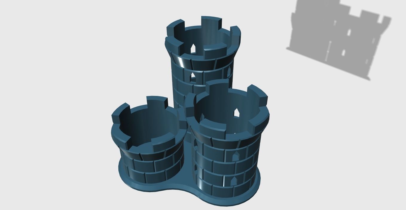 Pencil Holder 3 Towers easy print 3D print model_11