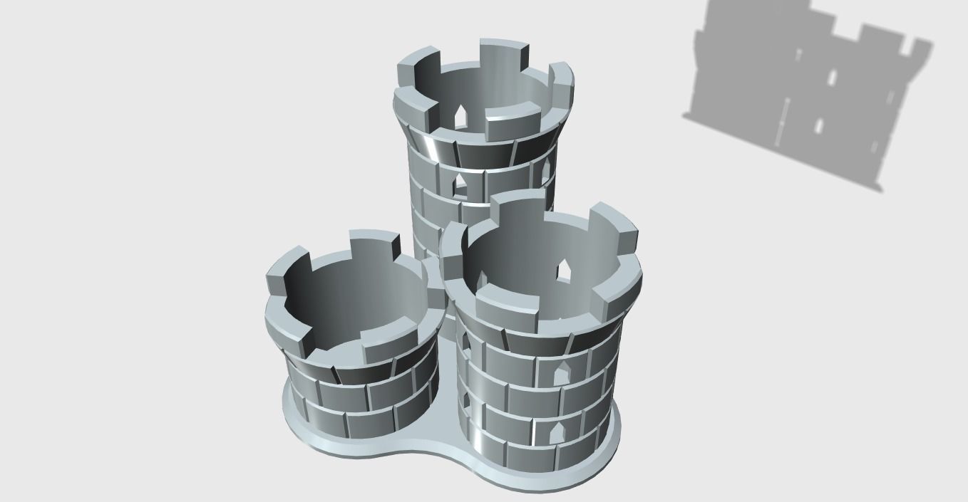 Pencil Holder 3 Towers easy print 3D print model_16