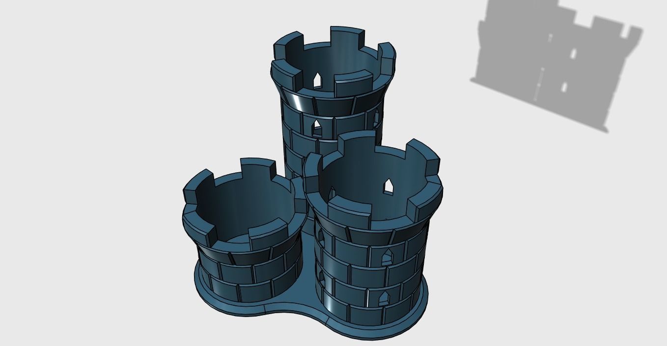 Pencil Holder 3 Towers easy print 3D print model_15