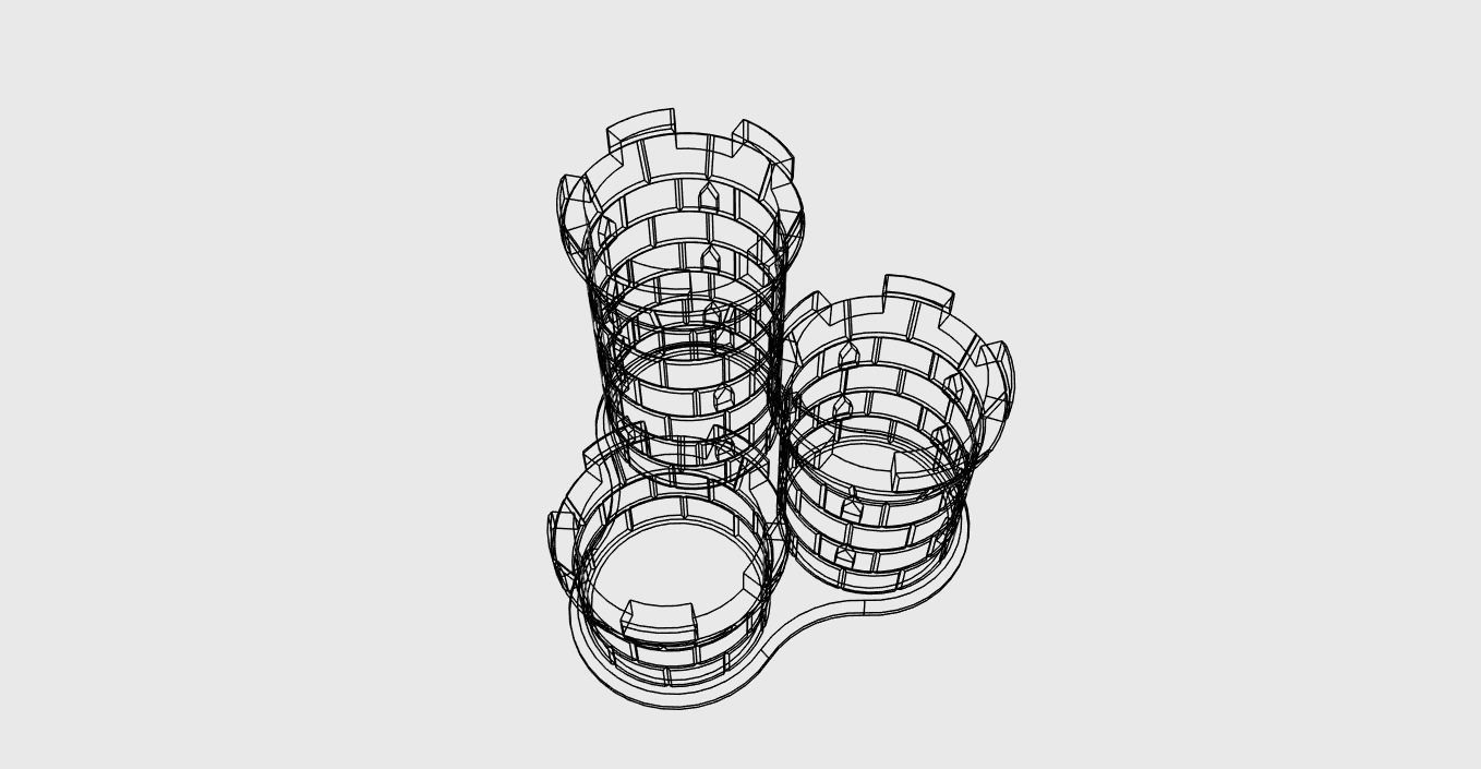 Pencil Holder 3 Towers easy print 3D print model_7