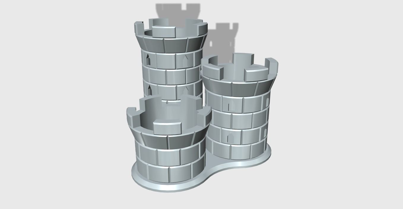 Pencil Holder 3 Towers easy print 3D print model_10