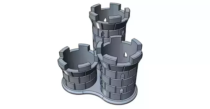 Pencil Holder 3 Towers easy print 3D print model