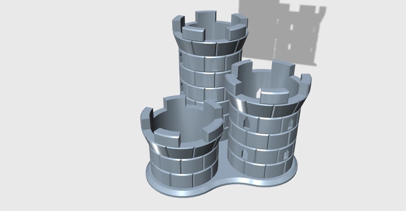 Pencil Holder 3 Towers easy print 3D print model_5