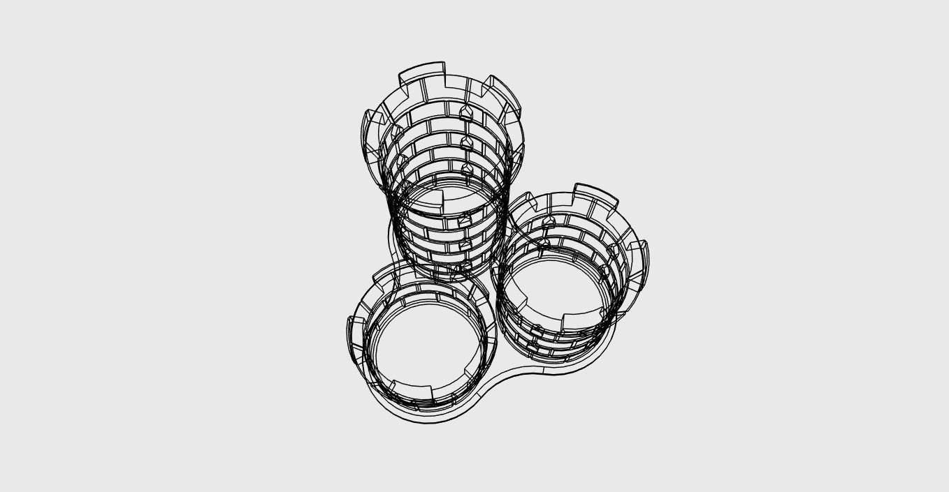 Pencil Holder 3 Towers easy print 3D print model_9