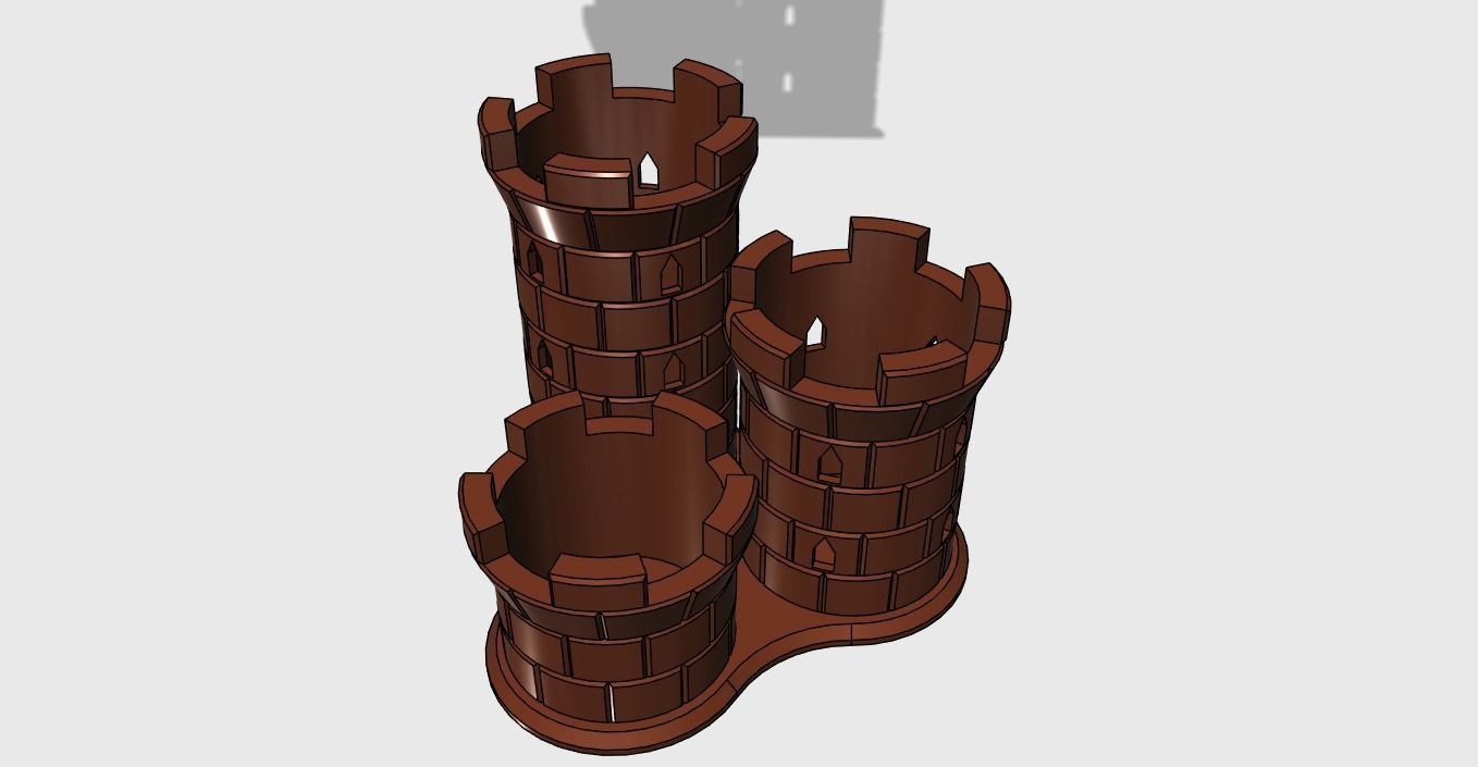Pencil Holder 3 Towers easy print 3D print model_2
