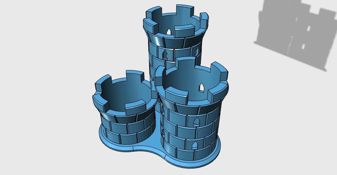 Pencil Holder 3 Towers easy print 3D print model_1