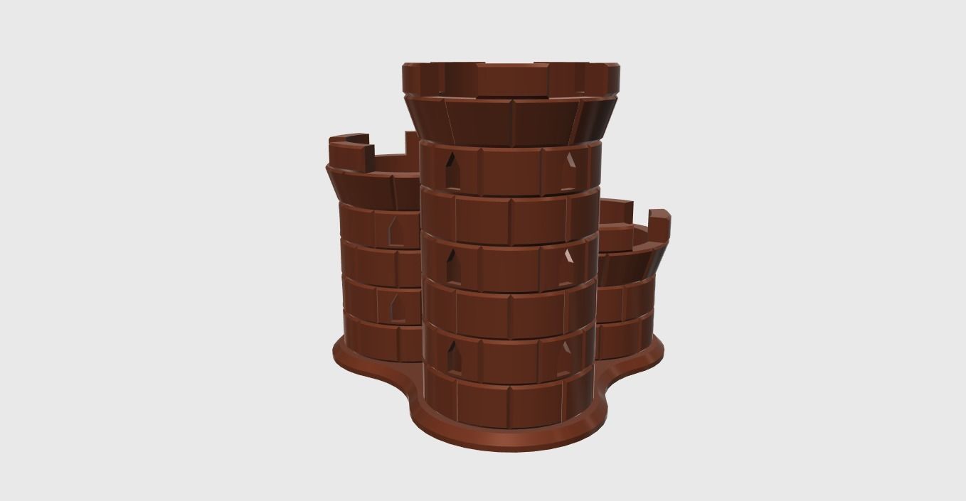 Pencil Holder 3 Towers easy print 3D print model_13