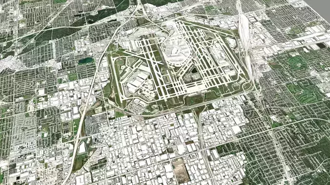 Chicago OHare International Airport ORD 3D model