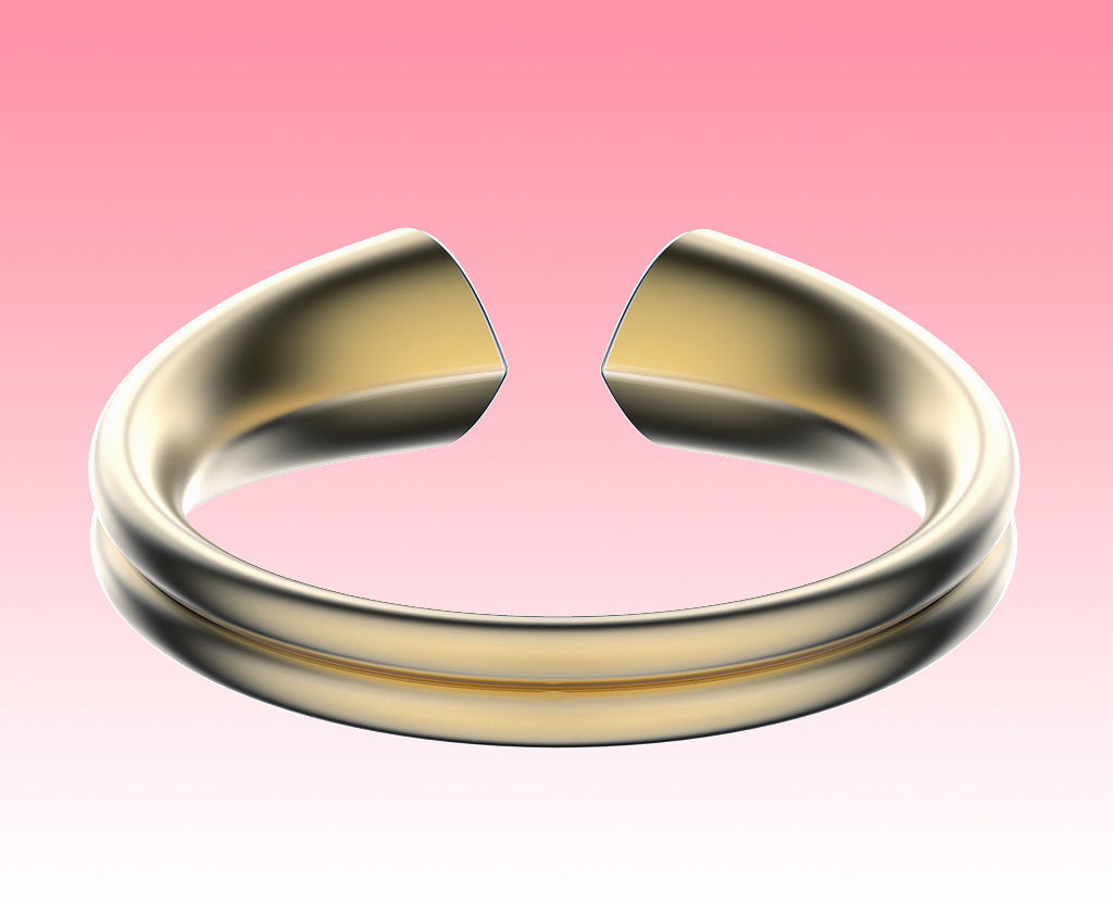 Ring Two Hearts 3D print model_4