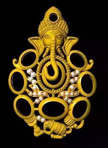 Ganeshji navaratna pendant 