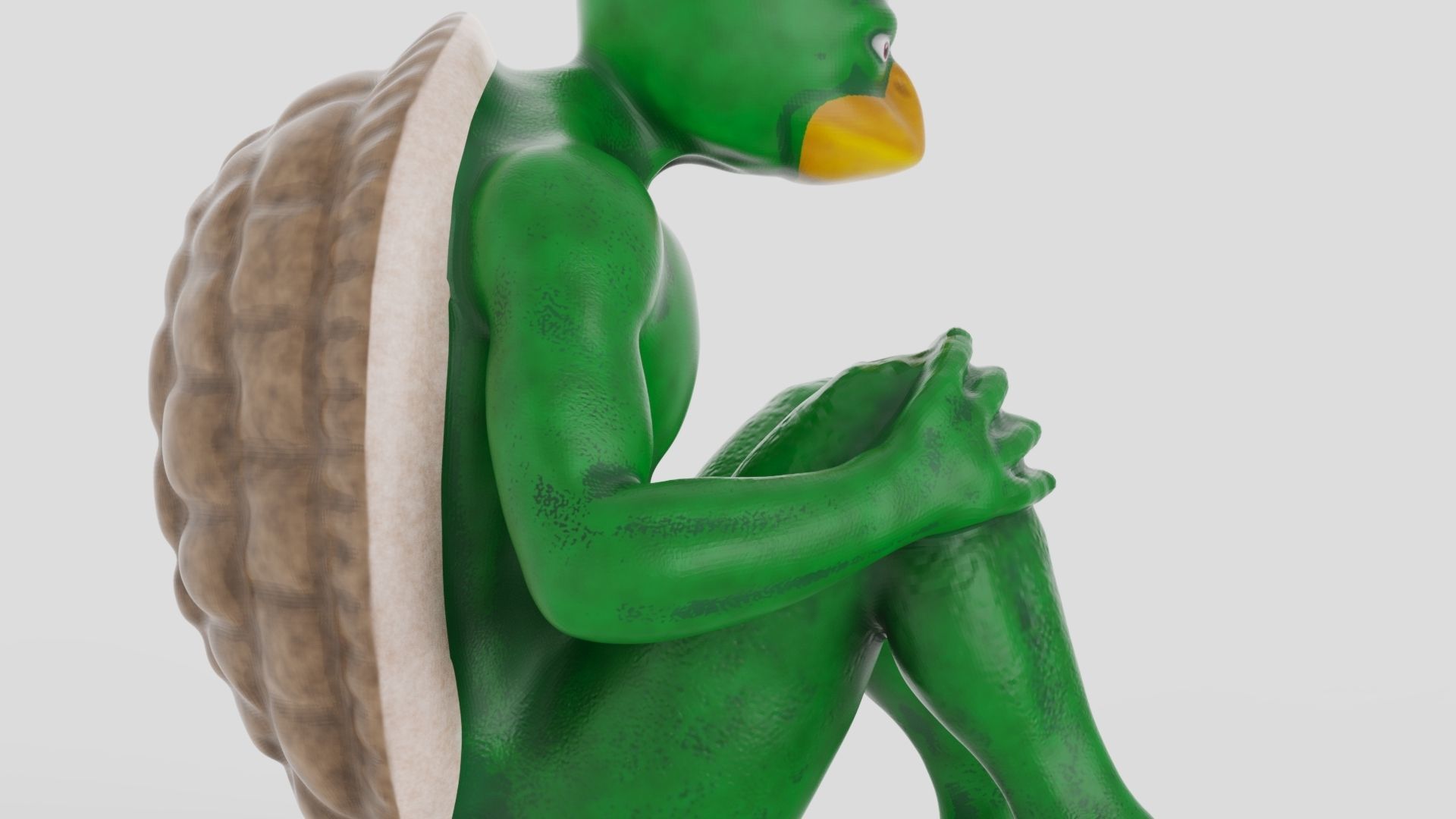 Kappa turtle Low-poly 3D model_9