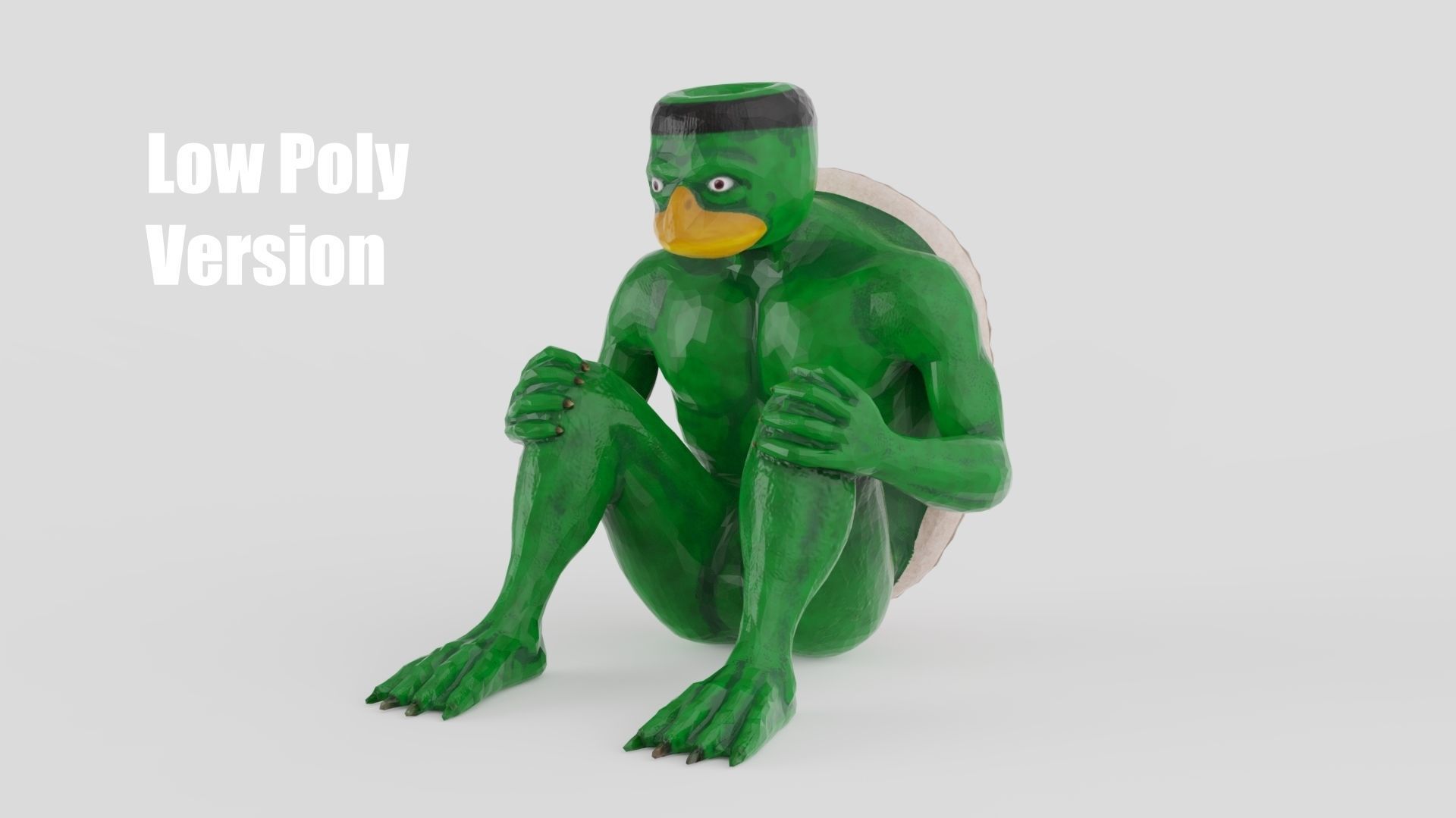 Kappa turtle Low-poly 3D model_21