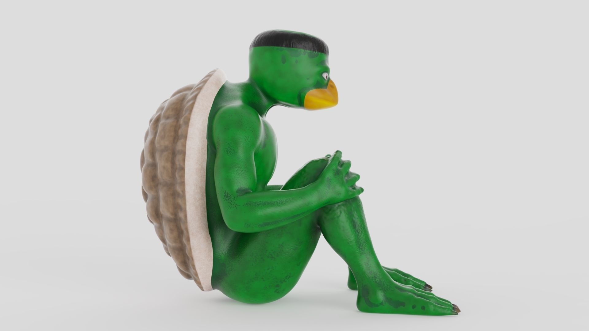 Kappa turtle Low-poly 3D model_3