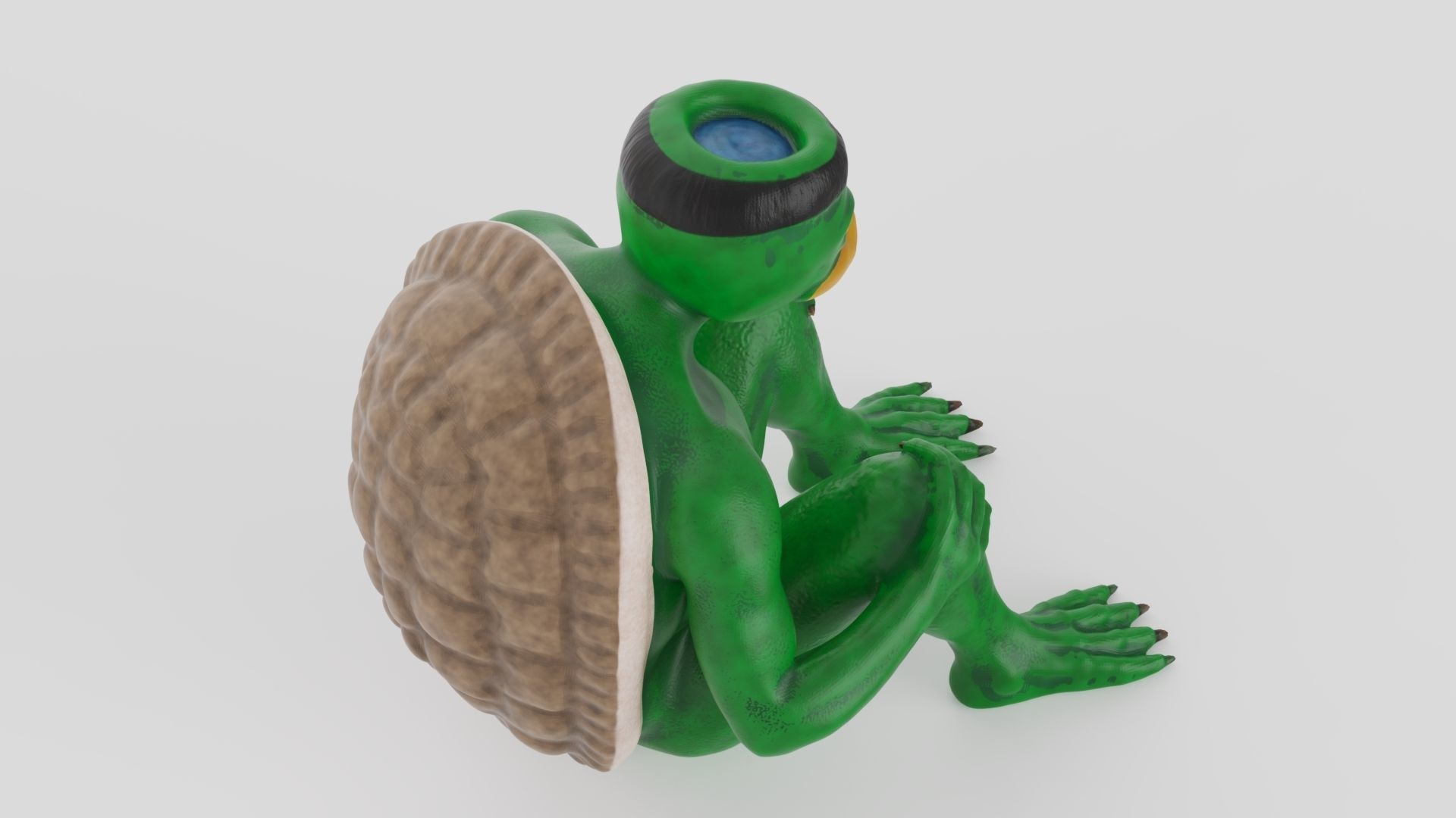 Kappa turtle Low-poly 3D model_8