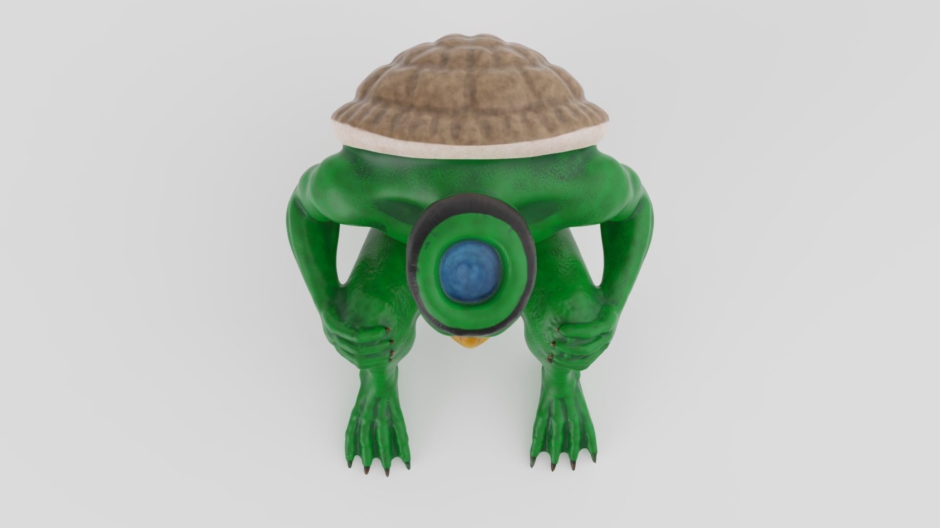 Kappa turtle Low-poly 3D model_5