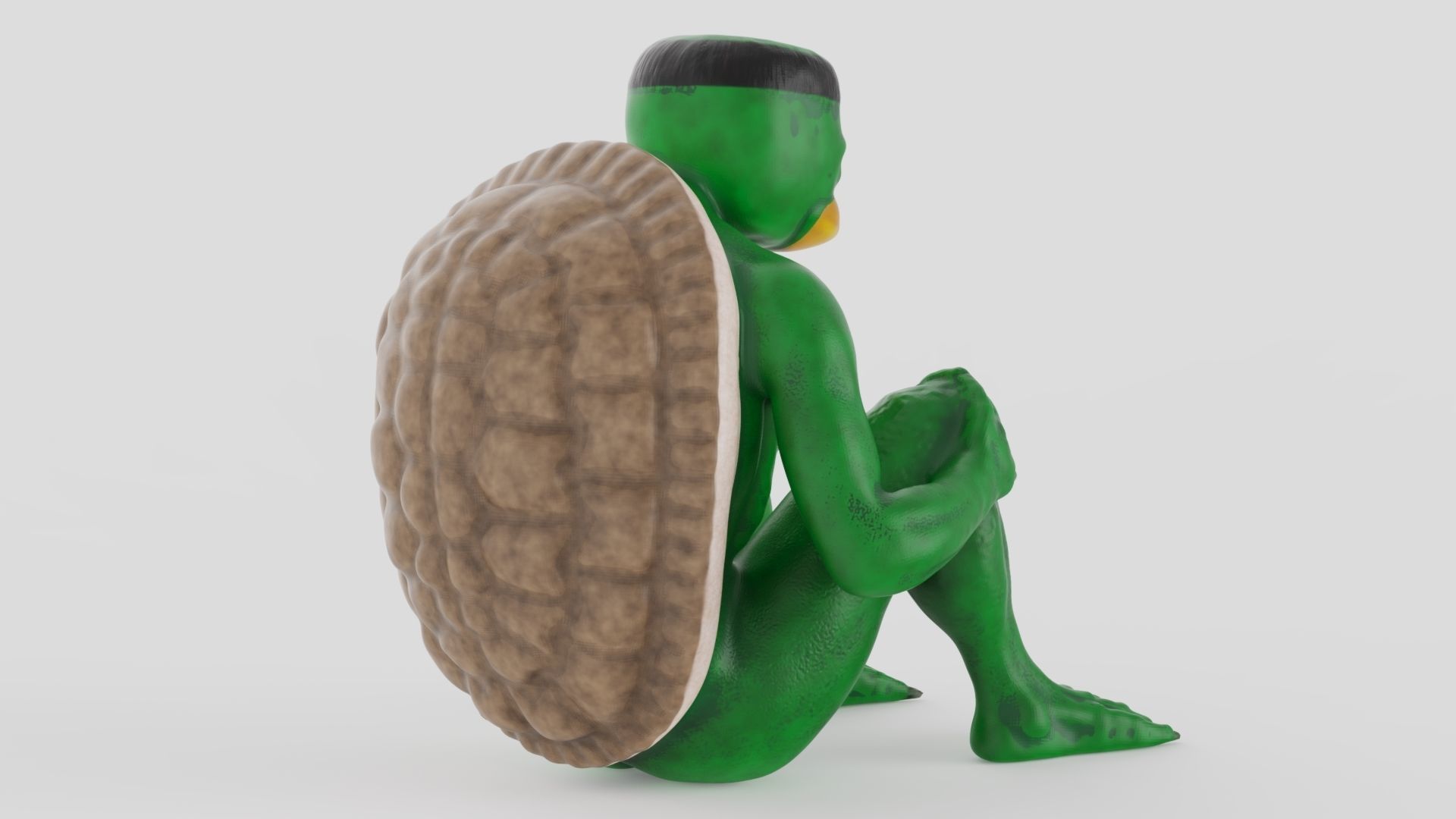 Kappa turtle Low-poly 3D model_10