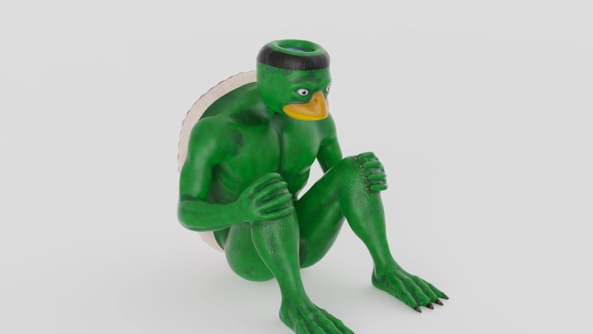 Kappa turtle Low-poly 3D model_12