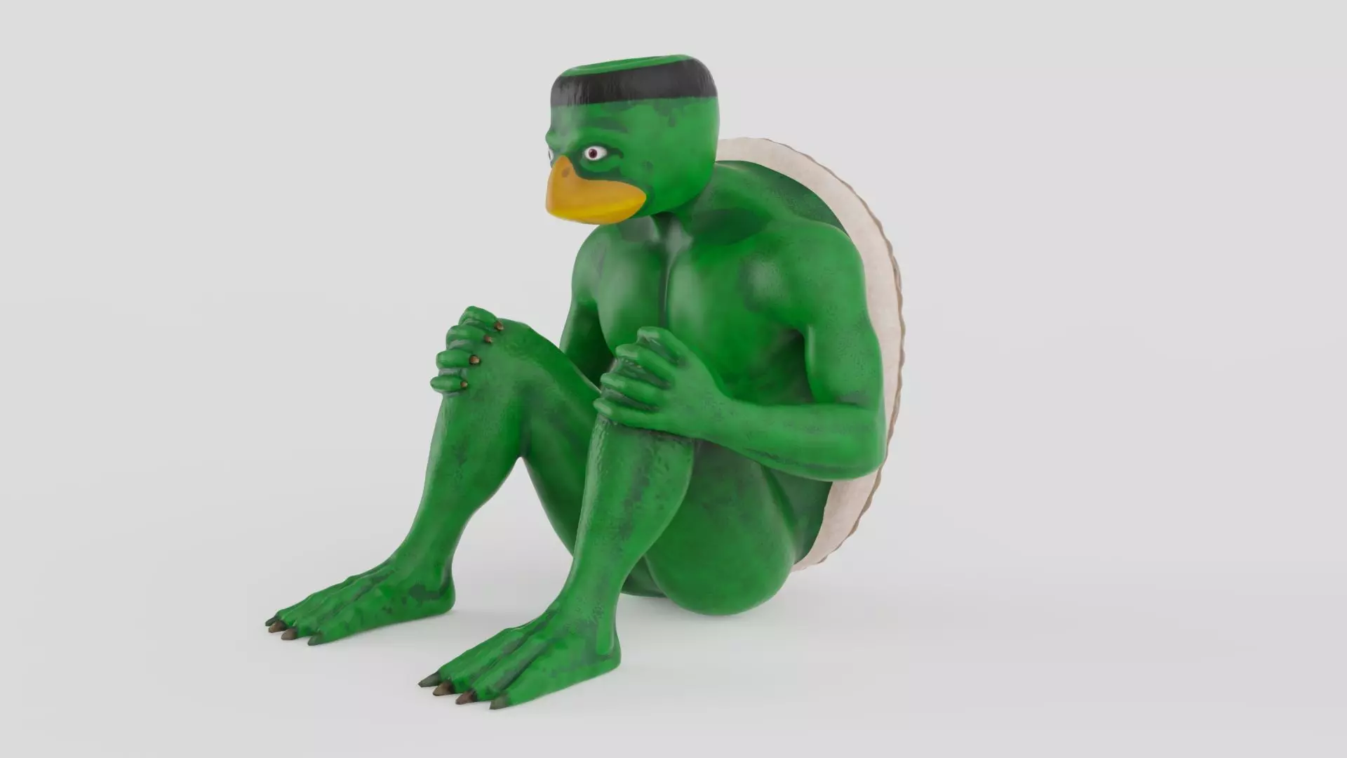 Kappa turtle Low-poly 3D model_0