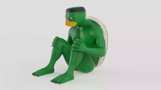 Kappa turtle Low-poly 3D model