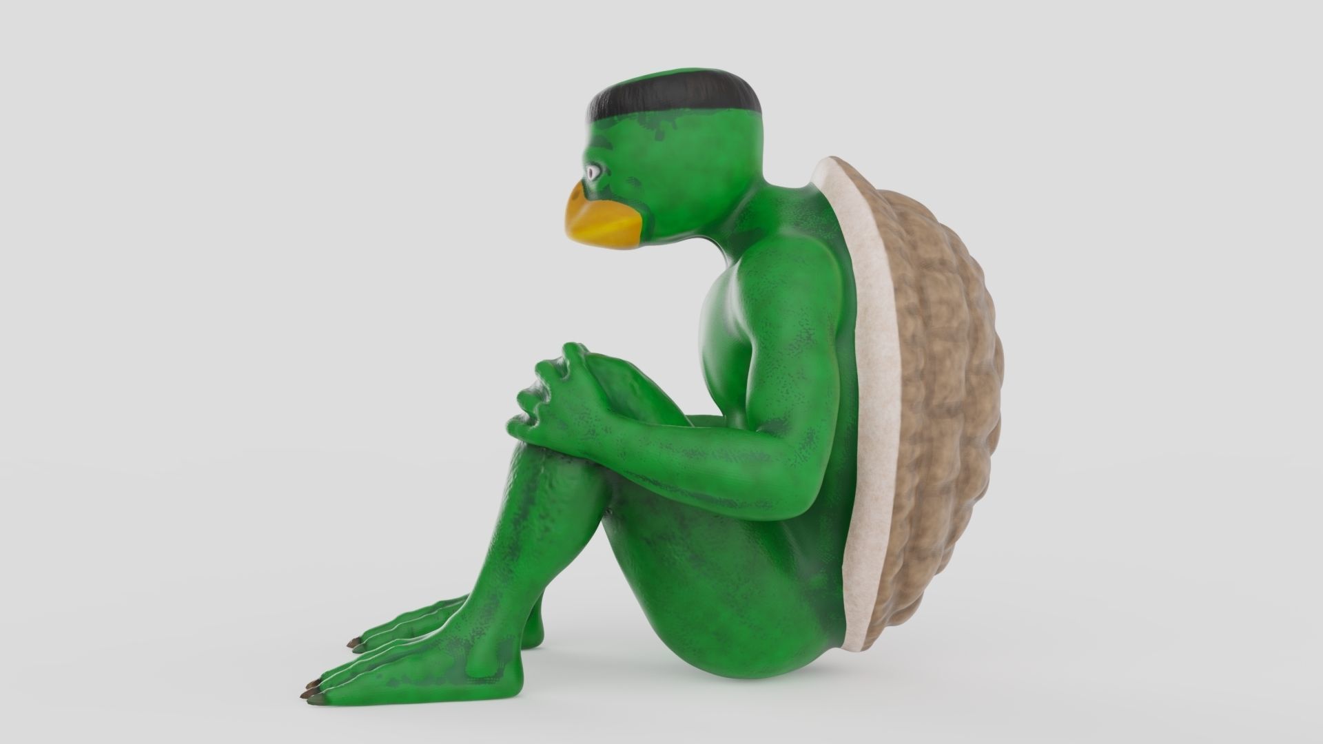 Kappa turtle Low-poly 3D model_2