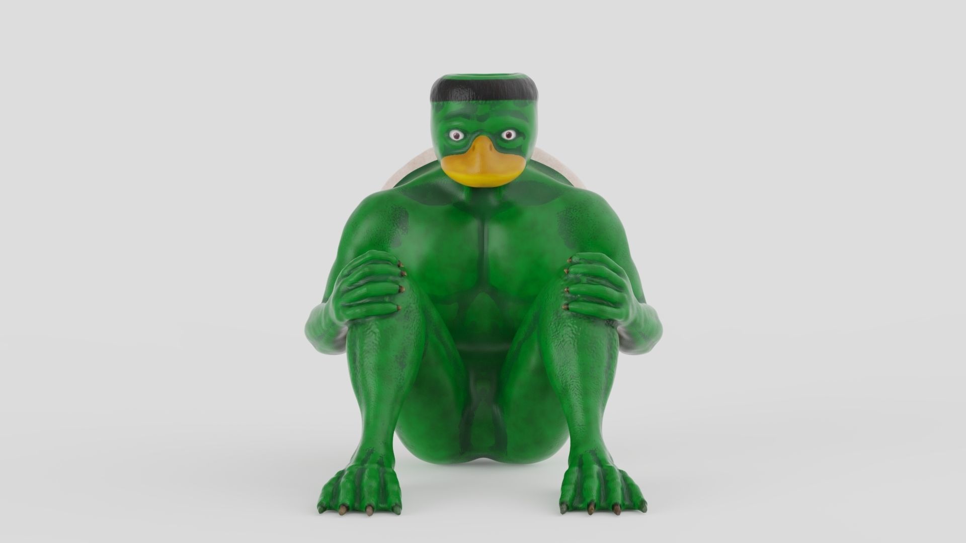 Kappa turtle Low-poly 3D model_1