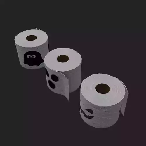 Spooky Toilet Paper Low-poly 3D model