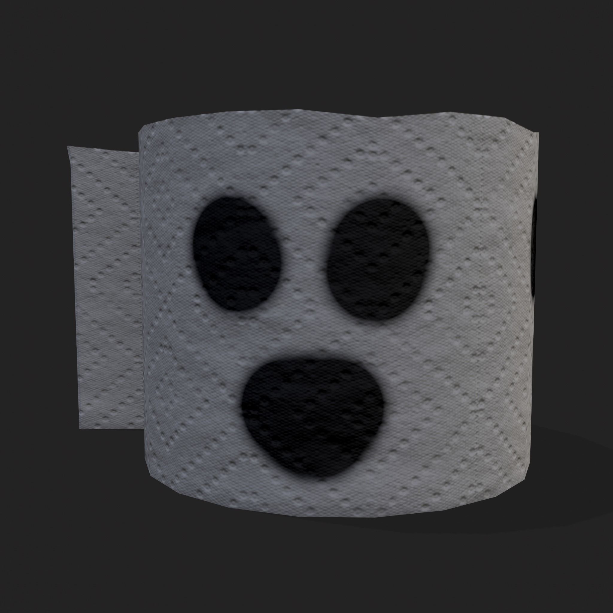 Spooky Toilet Paper Low-poly 3D model_9