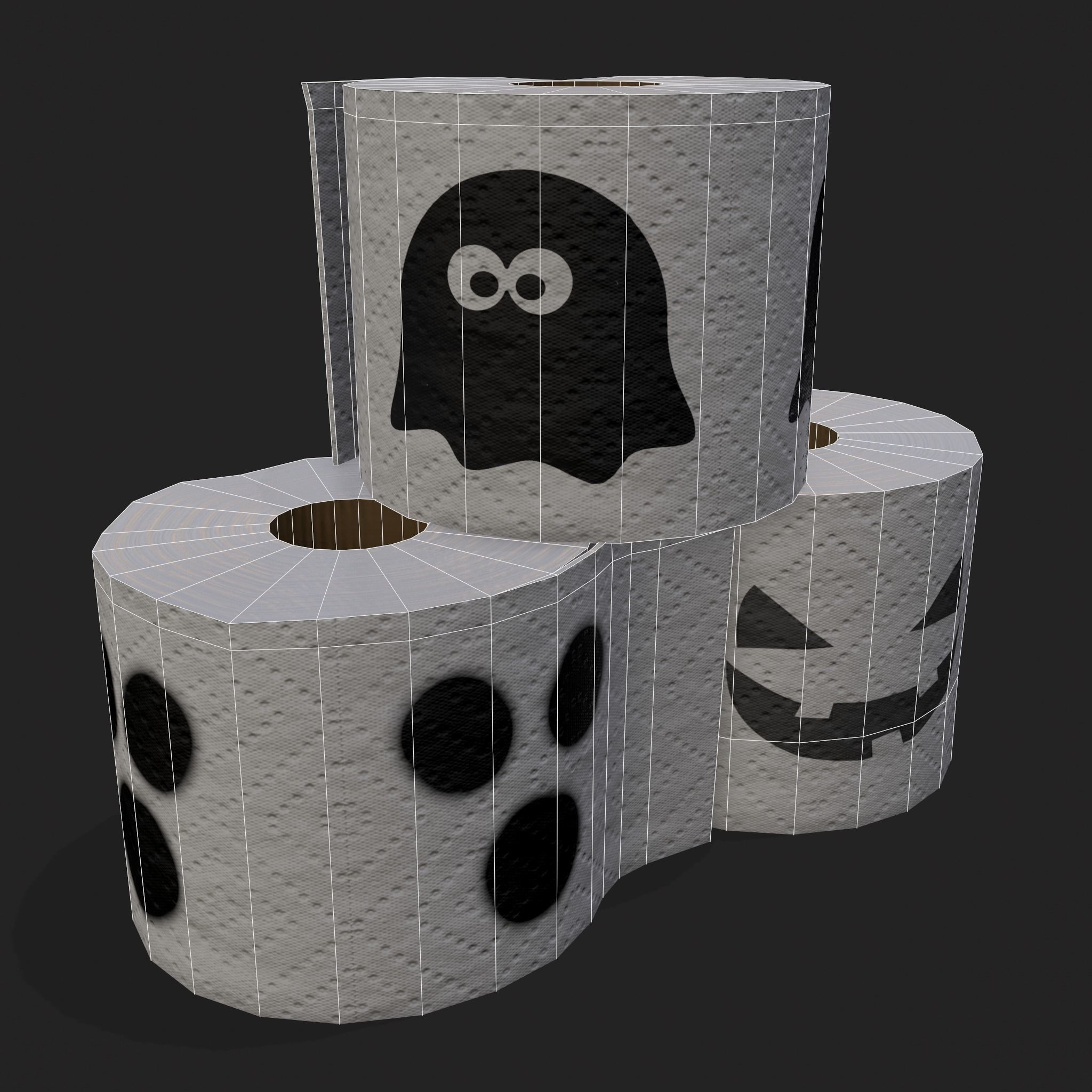 Spooky Toilet Paper Low-poly 3D model_18