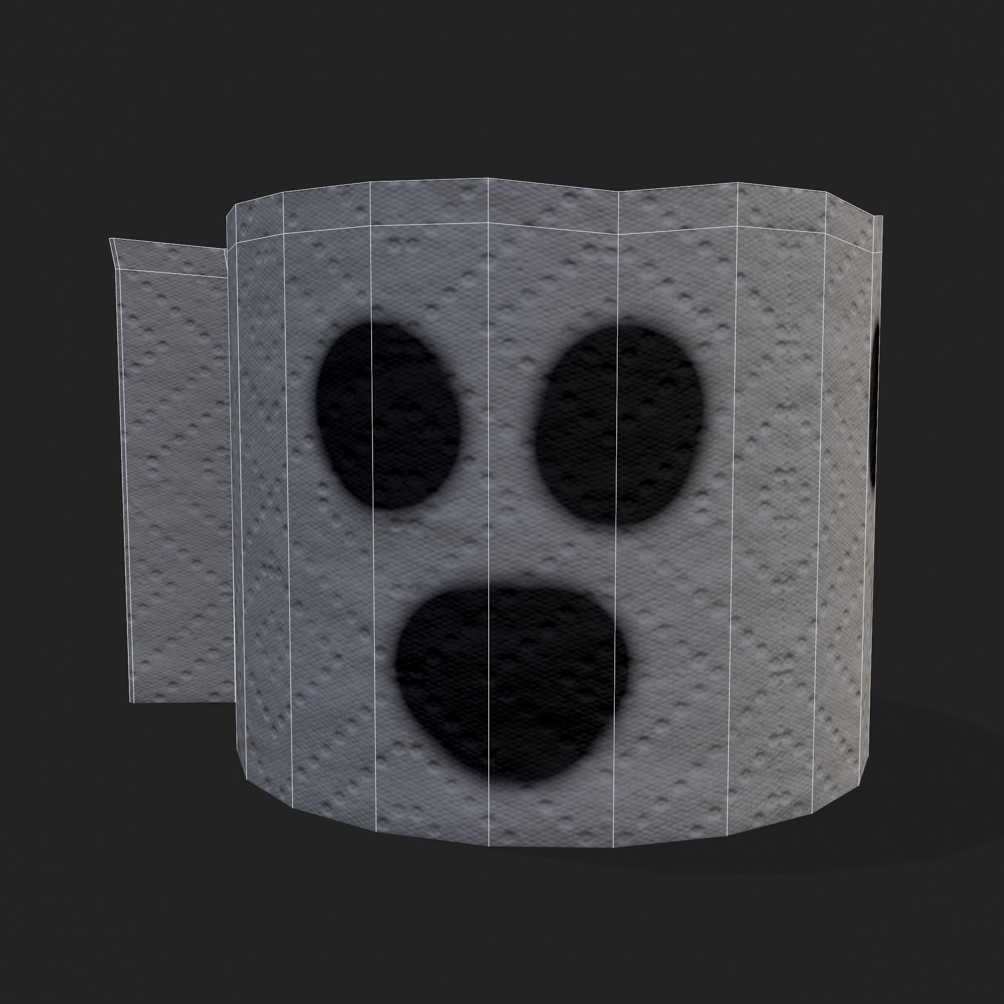 Spooky Toilet Paper Low-poly 3D model_10