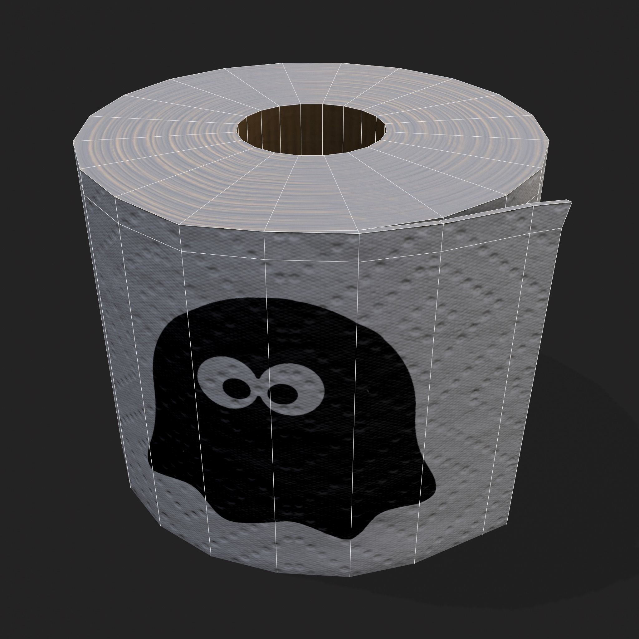 Spooky Toilet Paper Low-poly 3D model_12